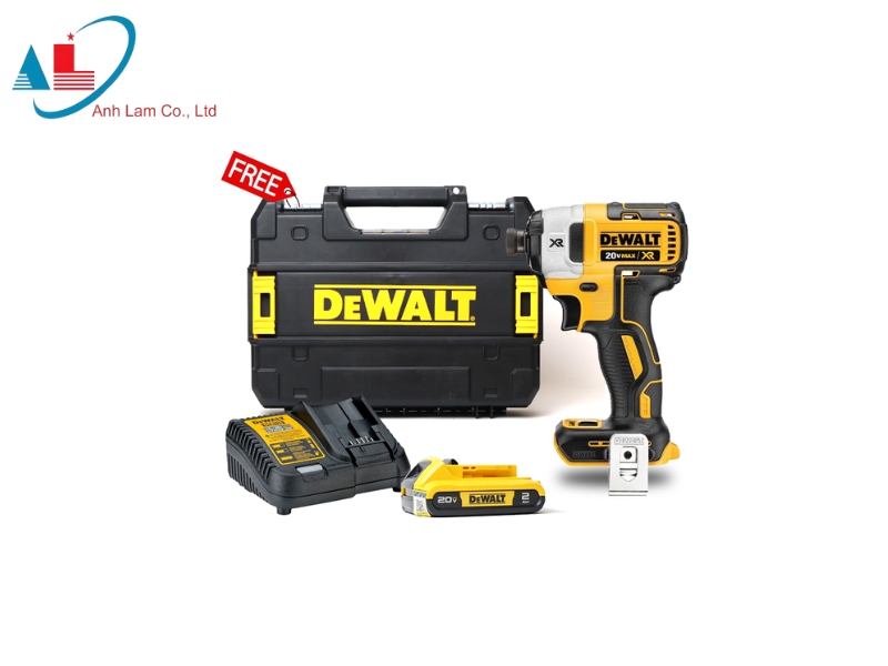 Combo Dewalt – Máy vặn vít DCF887N-KR + Pin 20V 2.0Ah + Sạc nhanh + Tặng Valy